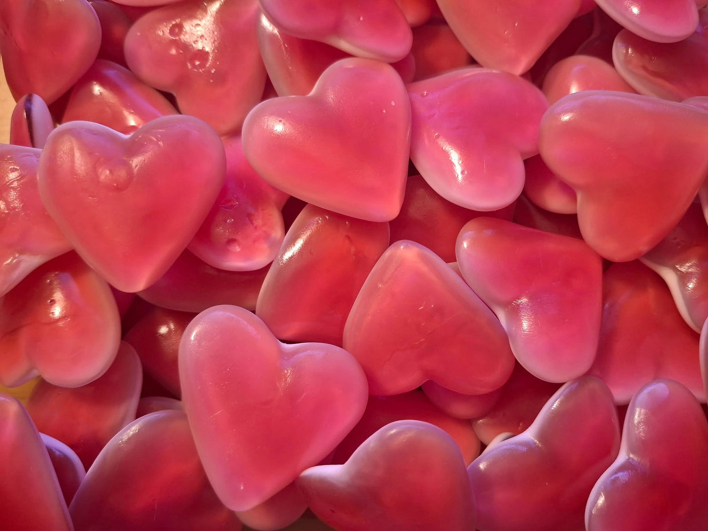 Coeurs rouges et blancs Lisses - 100g