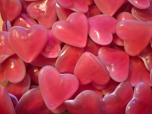 Coeurs rouges et blancs  Lisses - 100g